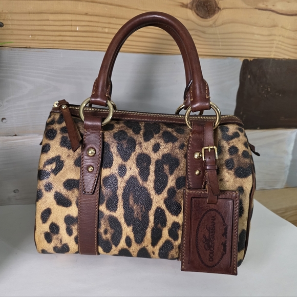 Dolce & Gabbana Handbags - Dolce & Gabbana Leopard Print Boston Bag